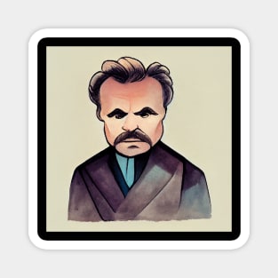 Friedrich Nietzsche portrait | Cartoon style Magnet