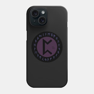 Purple Perdhro Elder Futhark Rune Symbol Phone Case