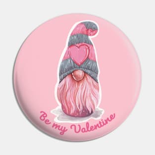 Sweet Be my Valentine Gnome Pin