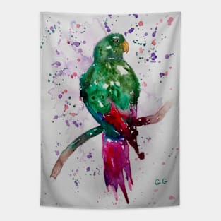 Colourful Parrot watercolour painting Tapestry