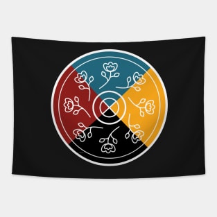 Mashkiki Ditibinigan Medicine Wheel with Flowers WAWEZHI CANADA Tapestry