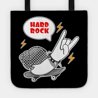 Snail on skateboard hard rock Tote