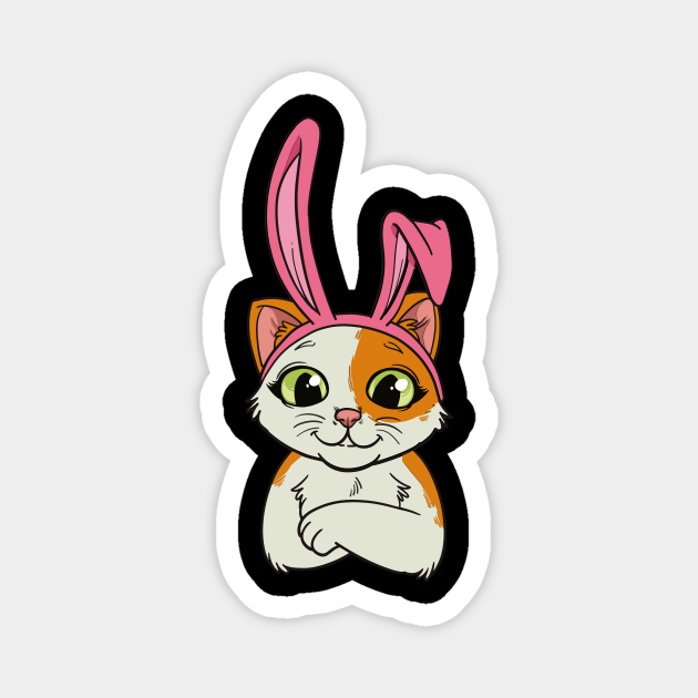 Easter Bunny Kitty Pile Anime Cats Kawaii Cat Gift Gift Magnet Teepublic