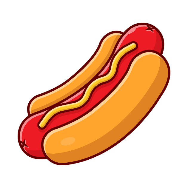 Hotdog Cartoon Vector Icon Illustration by Catalyst Labs