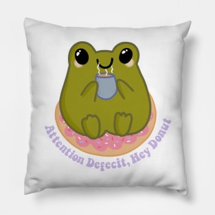 ADHD Donut Cute Frog Sticker Pillow