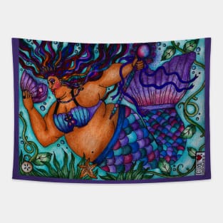 African Goddess Mermaid Tapestry