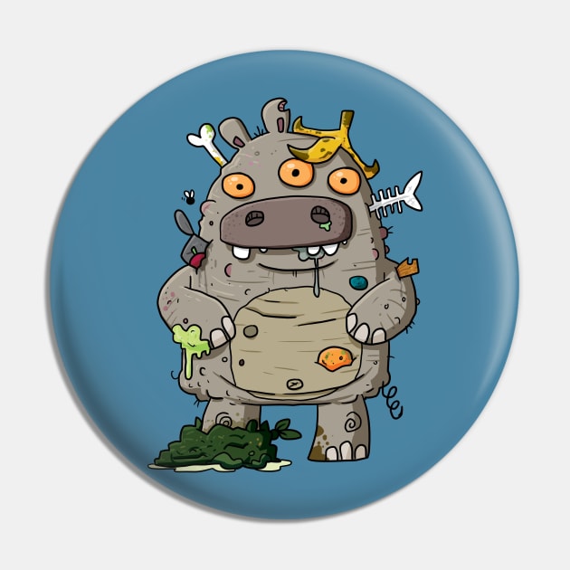 Stinky Garbage Monster Pin by striffle