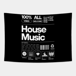 HOUSE MUSIC - Product Label (white) Tapestry