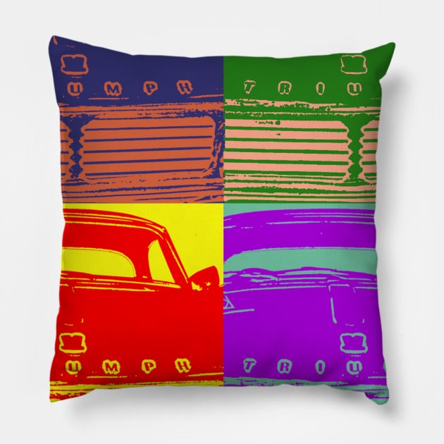 Classic 1960s Triumph Spitfire 4 Mk2 car pattern Pillow by soitwouldseem