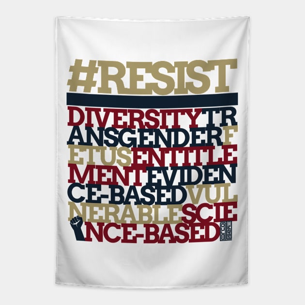 7 Banned Forbidden Words #Resist Petition Anti-Trump Tapestry by porcodiseno