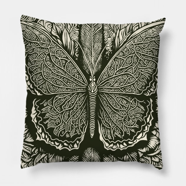 Butterfly Retro Pillow by Deniz Digital Ink