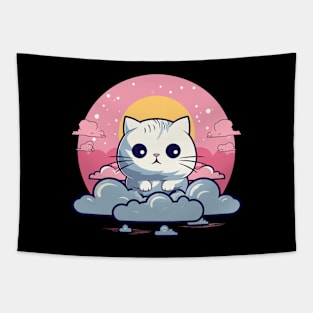 Cloudy Cute Cat Tapestry