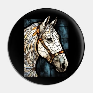 White horse face Pin