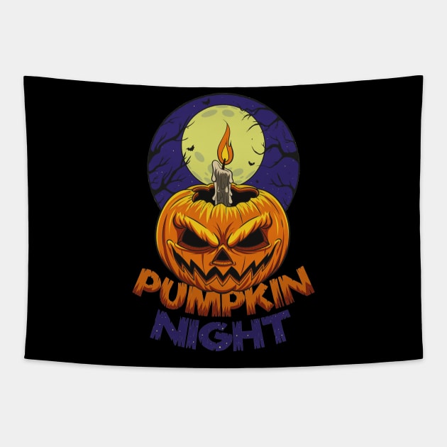 Pumpkin Night Tapestry by Marinho Store