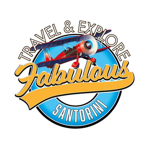 travel explore fabulous Santorini logo by nickemporium1