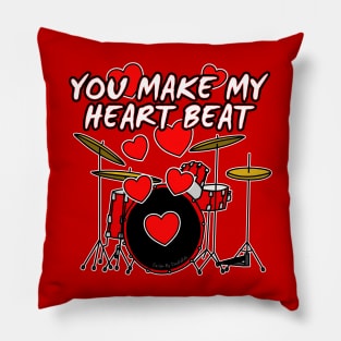 Valentines Day Drums Drummer Anniversary Wedding Musician Pillow