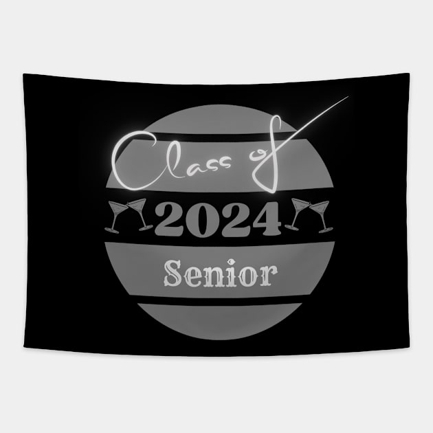 Class of 2024 senior black Tapestry by Bailamor