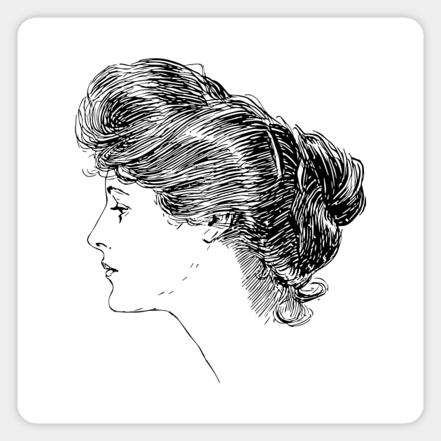 Gibson Girl Coloring Pages - Set of 6 — Chub and Bug Illustration