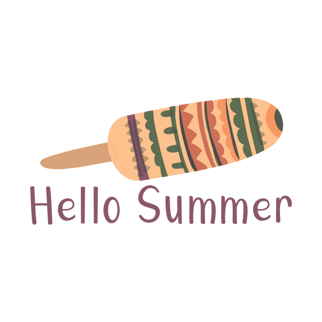 Hello Summer - Multicolored Popsicle Graphic Illustration GC-105-03 by GraphicCharms