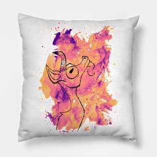 Sunset Watercolor Goat Pillow