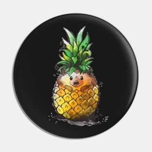 Hedgehog Pineapple Aloha Beaches Summer Hedgehogs Fruit Gift Pin