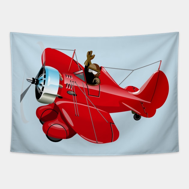 Cartoon plane Tapestry by Mechanik