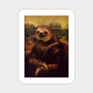 Sloth Mona Lisa - Print / Home Decor / Wall Art / Poster / Gift / Birthday / Sloth Lover Gift / Animal print Canvas Print Magnet