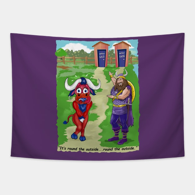 Minnesota Vikings Fans - Kings of the North vs Pee Pee Dancing Pasture Grazers Tapestry by JustOnceVikingShop