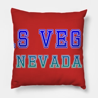 Dark Blue to Teal Green Las Vegas Nevada Gradient Logo Design Pillow