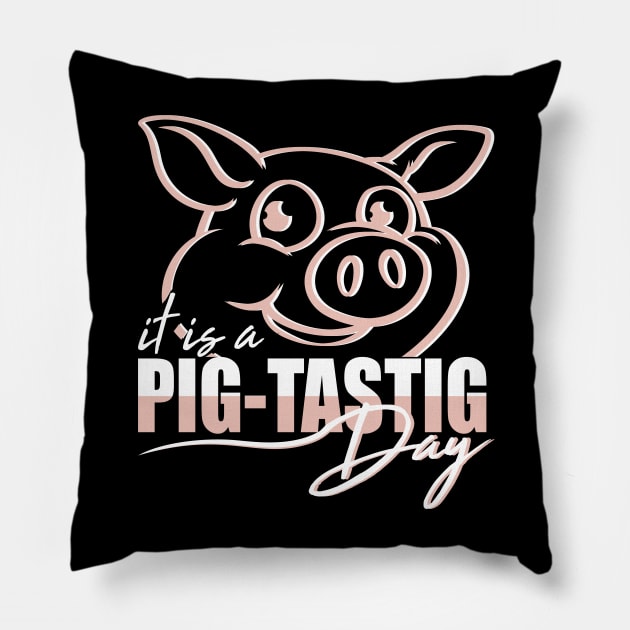 It's a pig-tastic day Cute pig Pillow by Aistee Designs