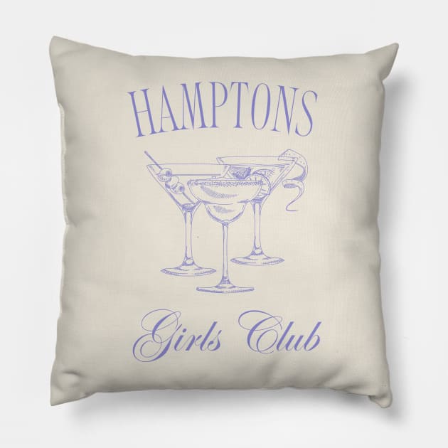 Country Club Aesthetic Hamptons Girls Club Pillow by Asilynn