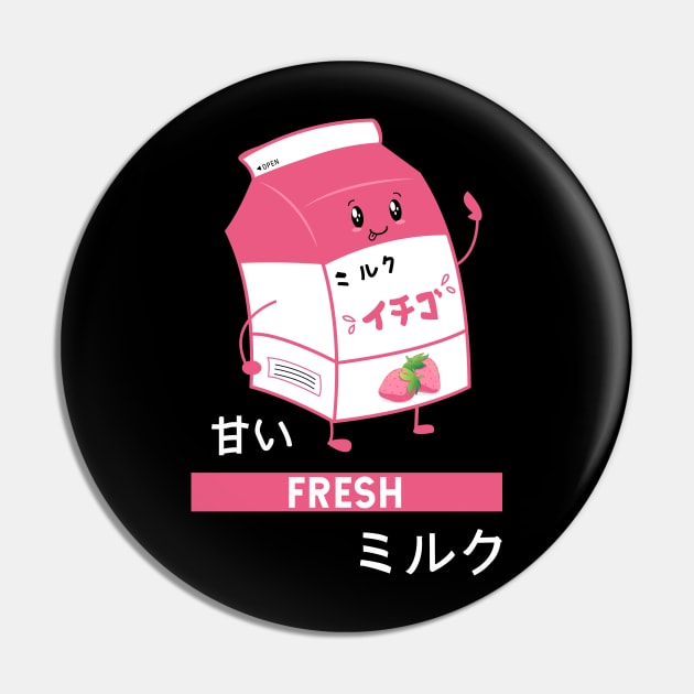 90s Japanese Otaku Stylish Aesthetic Milk Pin by Tesszero