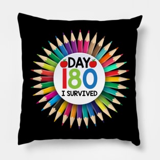 Day 180 I survived Last Day Of School Student Pillow