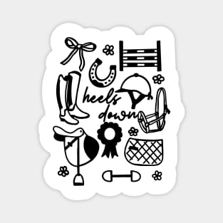 “Heels Down” Equestrian Doodles Magnet