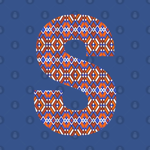 Monogram Letter S- geometric pattern by RinaMosaics