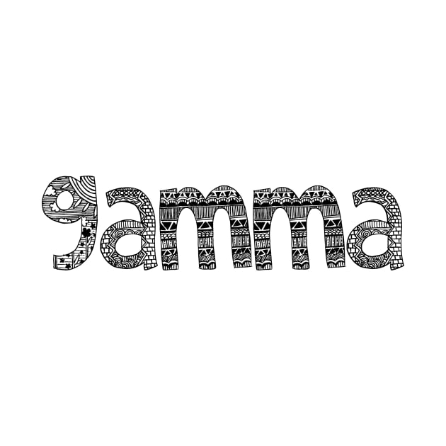 Gamma Letter Doodle Pattern by Rosemogo