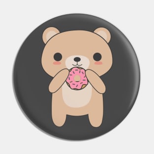 Cute & Kawaii Bear Eating A Donut Pin