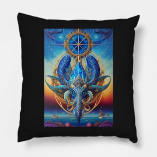 Red Skies at Morning Nautical Theme Pillow