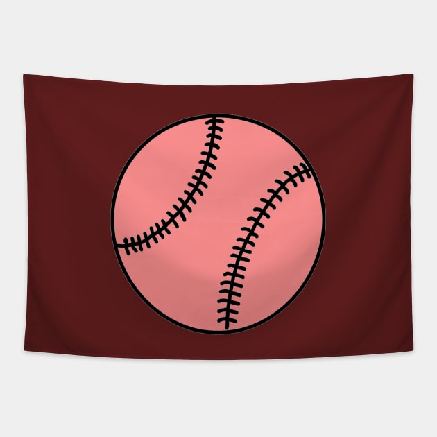 Light Red Baseball Ball - Doodle Tapestry by SpHu24