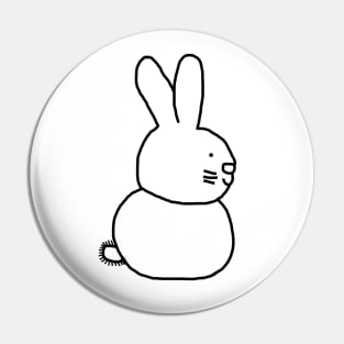 Minimal Bunny Rabbit Line Drawing Pin