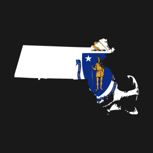 Massachusetts Flag Map T-Shirt
