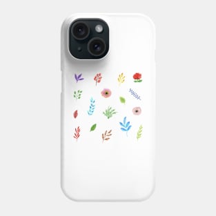 Watercolor floral sticker pack Phone Case