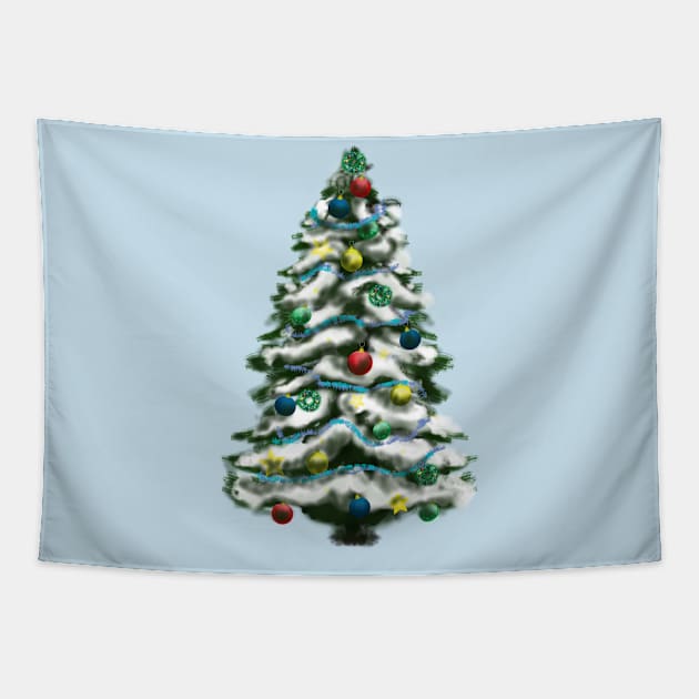 Decorated Christmas tree Tapestry by Kyradem