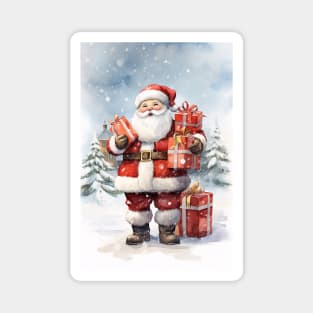 Happy Santa Claus Father Christmas with Gifts Magnet