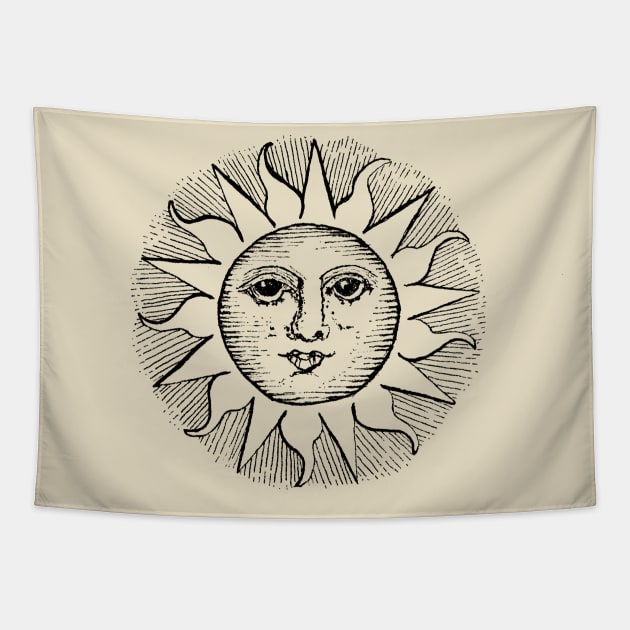 Vintage Celestial Sun Tapestry by kaleighdayart