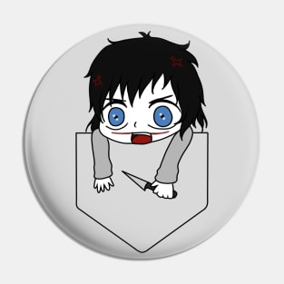 Pocket Jeff the killer Creepypasta Chibi Pin