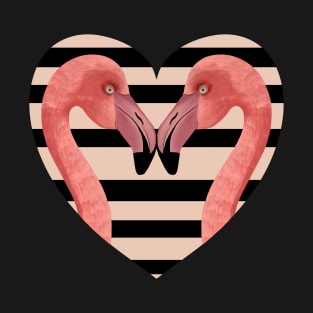 Two Flamingos Heart T-Shirt