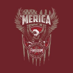 Merica Patriotic Eagle Flag T-Shirt