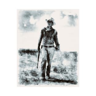 John Wayne Watercolor Painting T-Shirt