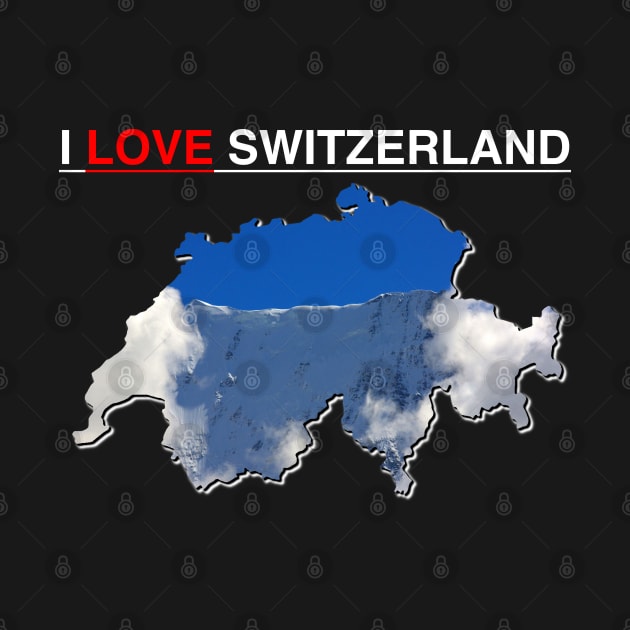 I Love Switzerland Snow Capped Mountain by PathblazerStudios